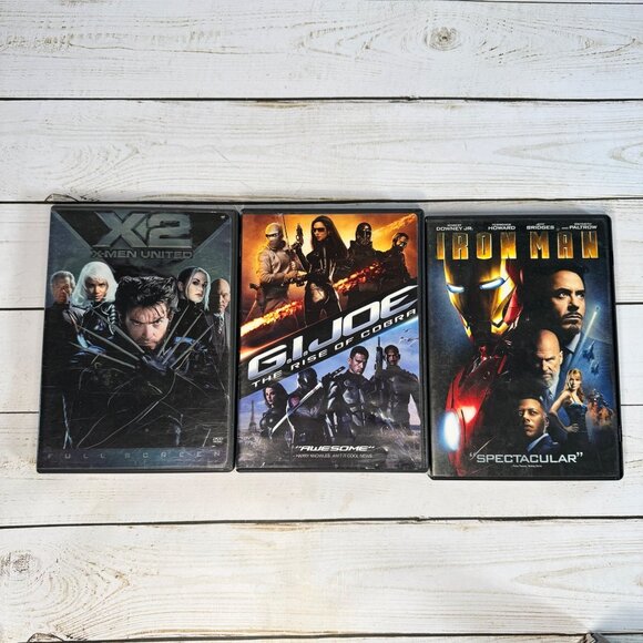 Lot of 3 DVDs Action Sci-Fiction G.I. Joe, Iron Man, X2 X-Men United - Picture 1 of 12